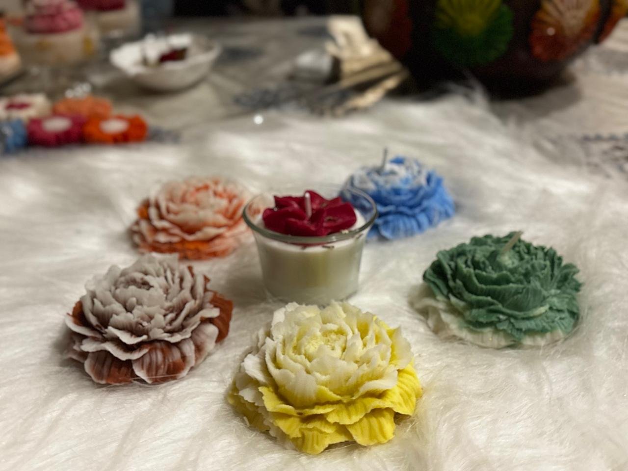 Big Peony Flower Candle