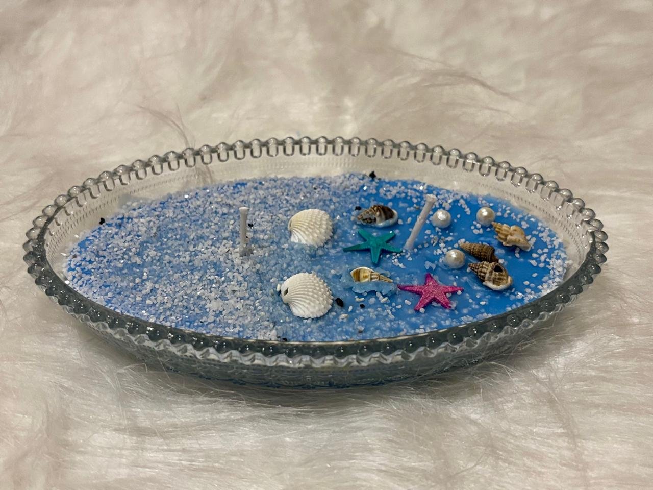 Beach theme boat candle